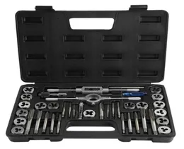 Tap And Die Set 40Piece M3M12 Screw Nut With Wrenches Thread Gauge Heavy Duty Threading Hand Tools Storage Bags7188194