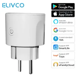 المكونات 16A Smart Plug WiFi Socket EU توقيت التوقيت الذكي مقبس التحكم التحكم الصوتي يعمل مع Alexa Google Home Mini