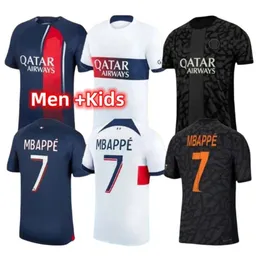 23 24 Authentiska fotbollströjor Mbappe, Wijnaldum, Ramos, Hakimi, Verratti -2024-2025 Fans Kids Men Full Kits Football Shirt