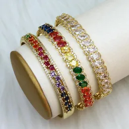 Bangle 5 stycken Färgglada Zirconia Rainbow Crystal Style Jewelry Women Gift Fashion 40164