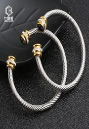 Bracciale in acciaio inossidabile cavo in acciaio inossidabile trapano intarsio intarsio in oro aperto f1130 EQFQ8783857