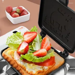 Pannor Sandwich Maker Aluminium Alloy Non-Stick Breakfast Machine Waffle Pancake Baking Barbecue Ugn Mögel Grill Stekpanna Köksredskap