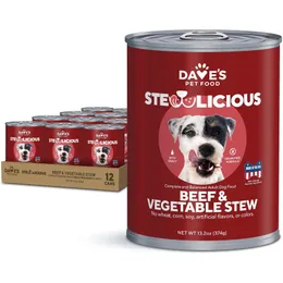 Premium Grain-Free Wet Canned Dog Food Beef Vegetable Stew, 12