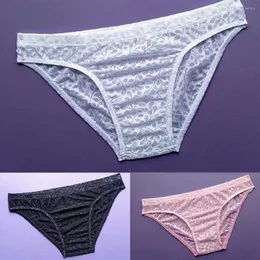 Underpants 여성/남성 레이스 비 섹스 계약시 섹시 란제리 편안한 투명 속옷 저 상승 여성 비키니 팬티를위한 브리프를 통해보세요