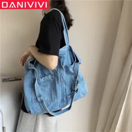 Bolsas de jeans de bolsas de ombro de jeans bolsas de moda para mulheres 2020 meninas grandes bolsas de mensagens de mensageiro bolsas mensageiras Torebka damska