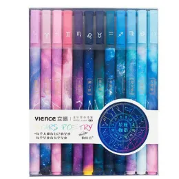 Pens 5 set Kawaii Takımyıldız Kalemi 0.5mm Yıldızlı Siyah Mürekkep Jel Kalem Yenilik Öğrenci Kırtasiye Hediyesi Ofis Okulu Yazma Malzemeleri