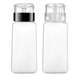 2024 50/180ml Empty Press Nail Bottle Pump Dispenser Plastic Polish Portable Liquid Makeup Remover Cleaner Manicure Tool With Lock keywords: