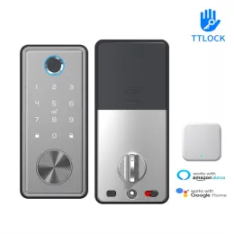 Steuerung der TTLOCK -App Smart Fernbedienung Fingerabdruckkennwortkarte US Deadbolt Automatic Latch Lock