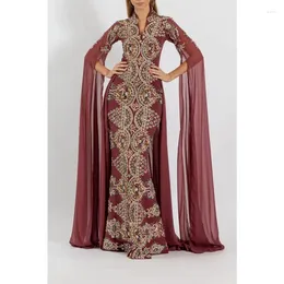 Ethnic Clothing Royal Luxury Bed Crystal Work Morocco Dubai Long Dress Wedding Bridesmaid