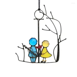 Decorative Figurines JFBL Suncatcher Art Window Hangings Angels Couple Love Home Decor Gift Wind Chimes & Hanging Decorations