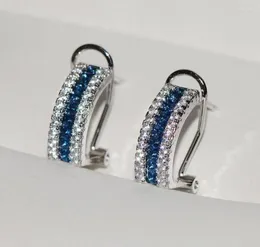 Stud Sterlling Gümüş Küpe Safir Düğün Partisi Takı Romantik Hediyeler Zarif Jewelr 925 Küpe Jewelrystud EF9294297