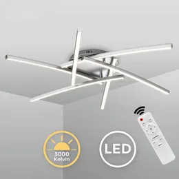 Luzes de teto 42w luminária moderna LED com iluminação de controle remoto Lâmpada de lustre de montagem preta de descarga para quarto