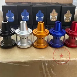 Smoking Colorful Aluminium Alloy Glass Oil Rig Stash Tank Portable Innovative Hookah Shisha Waterpipe Banger Beaker Bong Bubbler Bowl Cigarette Holder DHL