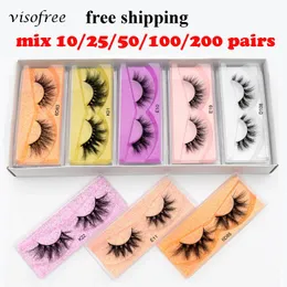 Оптовые ресницы 10100 ПК visofree 3D Lashes Natural False Makeup Supk 240420