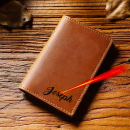 Holders Personalised Custom Leather Credit Card Holder for Men Driver License Holder Top Layer Real Cow Leather Men Card Wallet