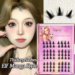 DIY Thick False Eyelashes Manga Lashes Individual Lazy Trilogy Eyelash Clusters Fake Anime 240420