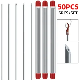 Akcesoria 5PCS/Zestaw dżdżownic Earth Hooking igła ze stali nierdzewnej pusta igła gazowa narzędzia do połowów robak