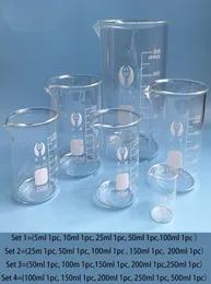 Lab Supplies Highquality 1Set Borosilicate Glass Beaker Alla storlekar Form 33 med examen5215192