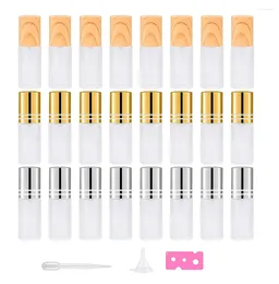 Garrafas de armazenamento 24pcs/lote 5ml garrafa de rolo fosco com bolas de aço inoxidável perfume vazio rolo de vidro grosso no recipiente de frasco