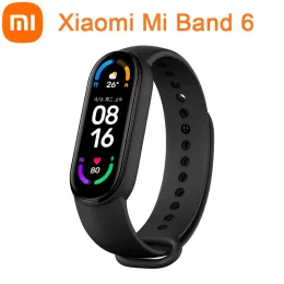 Armbands Original Xiaomi Mi Band 6 Sport Arvband Heartess Fitness Tracker Bluetooth 1.56 "AMOLED SCREEN Smart Armband Multilanguage