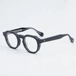 Okulary przeciwsłoneczne ramy japońskie klasyczne retro tvr seria 1 okrągła chłodne czarne okulary rama men cieni ręcznie gęstość octan