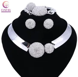 Nuove Maxi Women di lusso Bijoux Gioielli Crystal Crystal Collane in lega Collar Choching Bibs Pendenti Gioielli Set Necclana Ring6278656