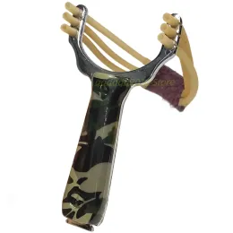 Footwear Outdoor Shooting Hunting Aluminum Slingshot with Rubber Band Camouflage Slingshot Professional Shooting Practice Slingshot