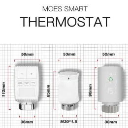 Контроль Moes Tuya Zigbee3.0 Trv Smart Radiator Actuator Программируемый термостат -контроллер температуры 2mqtt alexa Google Voive