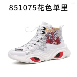 Casual Shoes Men's Chinese Style National Fashion Spring i Autumn Totem High-top