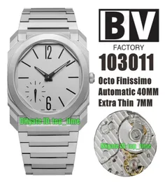 Relógios de alta qualidade BVF 40mm THK 7mm 103011 Octo finissimo BVL138 MEN039S AUTOMÁTICO RELISÃO DIAL CINZ