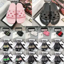 Designer sandali pantofole Parigi nuovi vetrini in gomma sandali broccato floreali da donna scivolone flip flops flops da donna sandalo a strisce a strisce