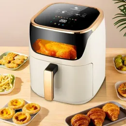 Fryers Shenhua Smart Air Fryers 10L Largecapacity Household Multifunctional Smart Oilfree Smokeless Electric Oven AirFryers 220V