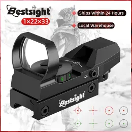 Прицелы BestSight Red Dot Viser Holographic Reflex Sixing 4 Оптика сетки Красная и зеленый освещенный коллиматор