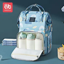 Çantalar aibedila su geçirmez mumya çanta anne sırt çantası büyük kapasiteli moda seyahat anne çocuk sırt çantası bebekler sırt çantaları ab353