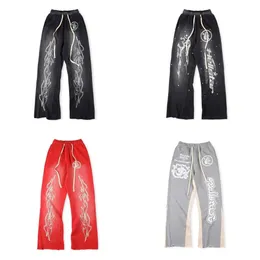 كابريس للرجال في الشارع Hellstar Y2K Sports Haruku Hip Hop Graphic Print Baggy Disual Pants Womens Mens Prouts Grots Lashing T231121