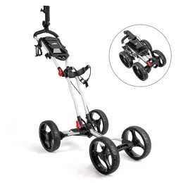 Accessoires PlayeAgle 4 Räder Golf Push Cart Easy Folding Aluminiumlegierung mit fester Dachhalter 4Wheel Golf Bag Trolley Wagen