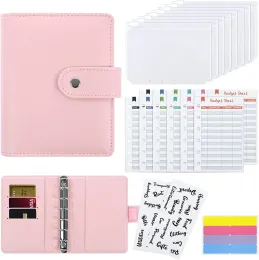 Plånböcker Mini A7 Budgetbindemedel Plånbok och zip -kuvert, POCK, klistermärke Small Looseleaf Budgetbindemedel för att spara pengar i Frankrike