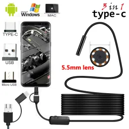 Камеры 2 м/5 м кабель 5,5 мм 8 -мм объектива ПК Android Endoscope Camera Industry Borescopes typec USB Mini Endoscope Водный