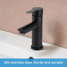 Bathroom Sink Faucets Black And Cold Mixer Vanity Kitchen Deck Mounted Stainless Steel