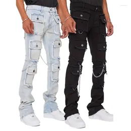 Frauenhose Mann zerrissene Distresseds zerstört gerade Fit Denims Mode Casual Skinnys Jeans Stapel Patches Geschenk