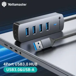 Hubs Yottamaster 4ports USB 3.0 Hub för Typec 5Gbps Mobile Portability Multi USB Splitter High Speed ​​OTG Adapter för PC MacBook