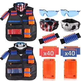 Acessórios Kit Kids Vest Suit Soft Bullet Set Outdoor para Nerf Undershirt Holder Magazine Organizer Vest Treining Treinamento