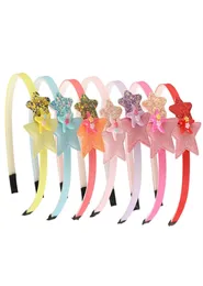 7pcslot Sequin Stars Hairbands Cartoon Glitter Mini Star Ribbon Beadbons Little Girls Hair Associory3890364
