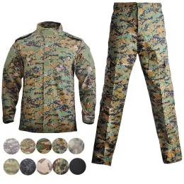 حذاء تكتيكي موحد القتال القتالي المموه بدلة كرة الطلاء Airsoft لصيد CS Wargame Coat + Pant