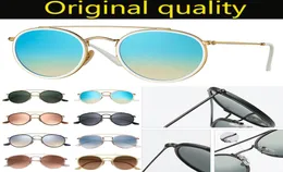 Design Brand Round Metal Rays Sunglasses Women Men Gradient Coating Mirror 3647 Sun Glasses Oculos De Sol with Accessories2123698