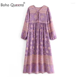 Günlük Elbiseler Boho Queens Kadın Kırmızı Çiçek Baskı Kanatları Plaj Bohem Maxi Robe Bayan Rahim Pamuk Pileli Elbise Vestidos