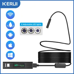 Kameralar Kerui Mini Endoskop Kamera WiFi Micro USB Konektör Kamerası İOS Android PC Yumuşak Teftiş Kamerası Borescope IP68 Su Geçirmez