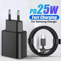 لشاحن Samsung PD 25W Super Fast Charger لـ Samsung Galaxy S21 S22 S23 S24 A53 A54 5G S20 FE NOTE 20 USB T TORE