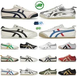 2024 Tiger Mexico 66 Men Women Casual Shoes Designer Runner Sneaker Lifestyle Canvas Black White Blue Yellow Pure Silver Man Trainers Loafer Sports Sneakers 36-44