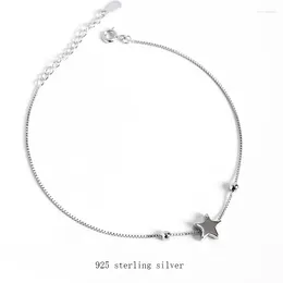 Anklets 925 Pure Silver Star Anklet Korean Ins 미니멀리스트 스타일 여성 5 점 발 보석 친구를위한 완벽한 선물